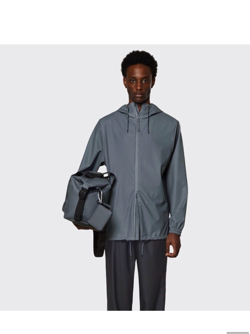Rains unisex’s Slate Gray Hooded Rain Jacket